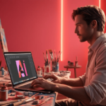 artist using digital art in his studio