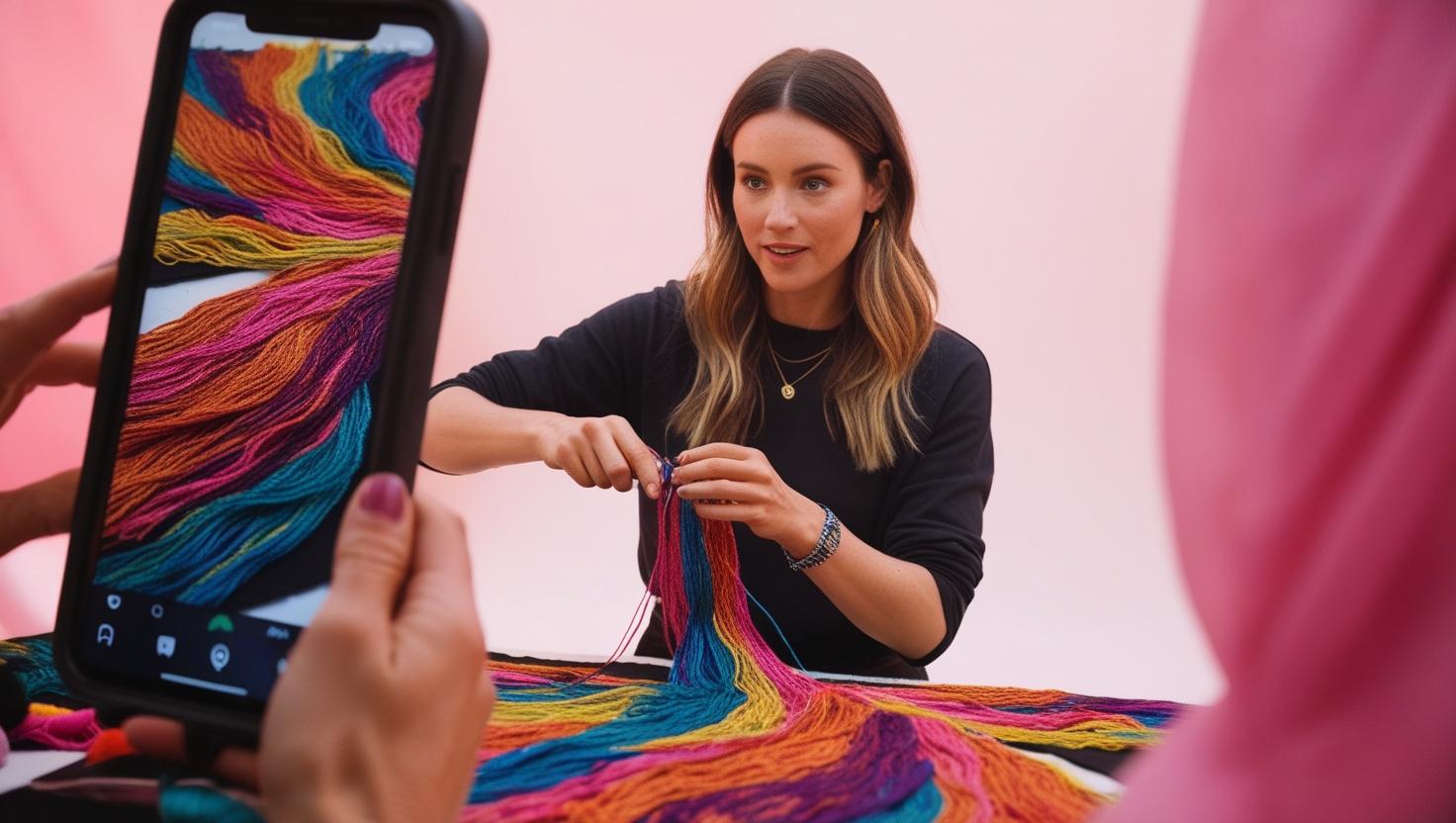 artist creating content for her social media